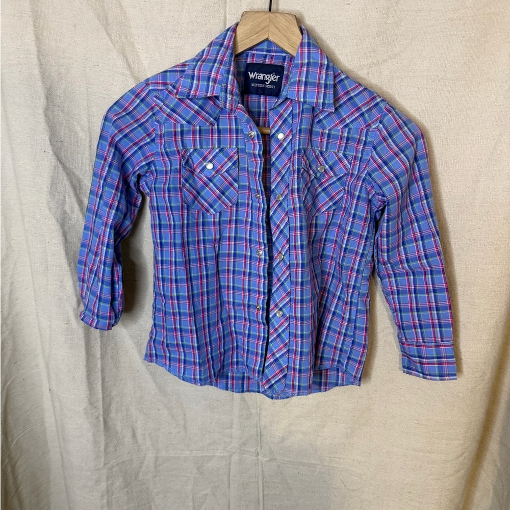 Wrangler Kids Plaid Shirt - Blue and red